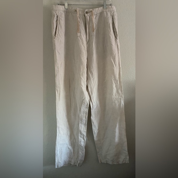 Tasso Elba Linen Pants Men’s 34x32 Beige Straight Leg Resort Luxury - Picture 1 of 5